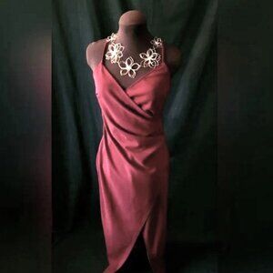 Size Large Elegant Burgundy Evening Dress